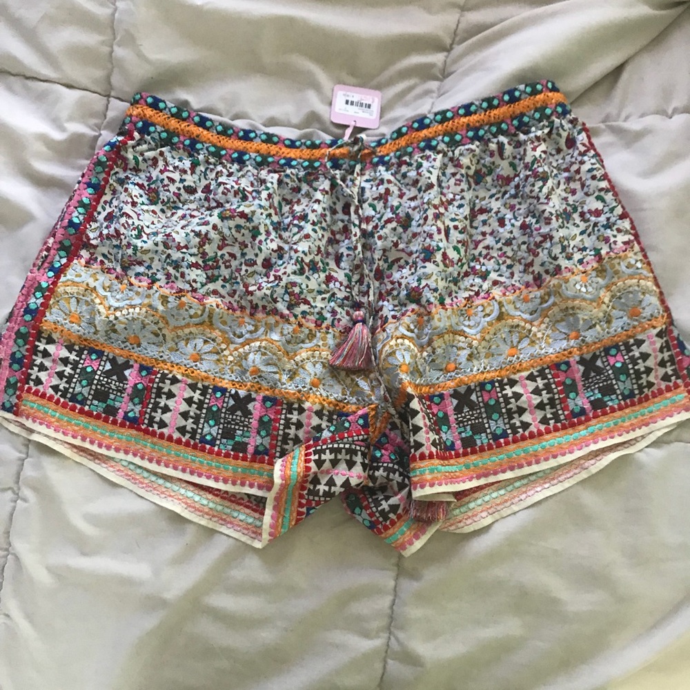 Calypso drawstring embellished shorts